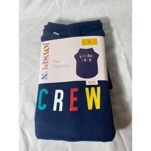 NWT Holiday Time HOLIDAY CREW Pet Pajama Blue Size Large